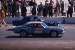 A rare photo of T.C. Hunt's NASCAR Grand American Chevy. Hunt won the G.A. event at Lakewood in 1969.