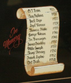 Those who lost their lives at Lakewood were memorialized on a special plaque that was presented to the Georgia Racing Hall of Fame in Dawsonville during the first Lakewood Reunion in 2008.