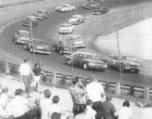 Also in the early to mid sixties, Bob drove his 1958 and 1959 Plymouths in the Limited Sportsman series.  At Byron's Middle Georgia Raceway in 1966, Burcham won four of six in a row, with Jack Ingram winning the other two.  Here Burcham is on the pole (beside Dick Hutcherson) at Augusta International Speedway in 1967.