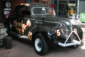 The car that Gober Sosebee likely won the Swayne Pritchett Memorial in has been restored and is on display at the Georgia Racing Hall of Fame in Dawsonville, Georgia.  Photo by Brandon Reed