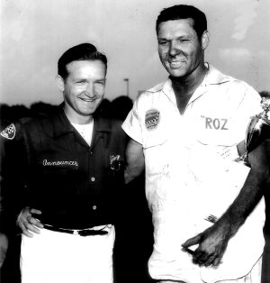 Jimmy and Roz Howard at Lakewood Speedway in the late fifties.  Possibly 1957 when Roz was on his way to the MARC season championship.