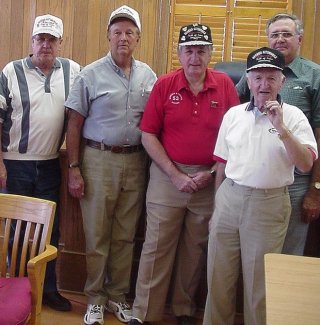 In the past several years, Mosteller has worked to help preserve Georgia's racing history.  Here he's pictured with Tommie Clinard, Woody Moore, Sam Colvin and Dick Tasse.