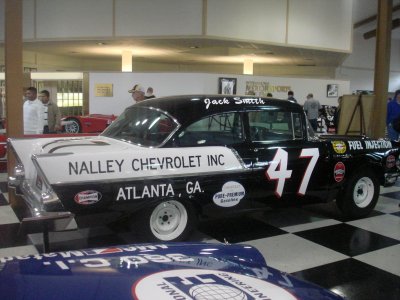 Smith's "Black Widow" 1957 Chevy is on display at the International Motorsports Hall of Fame at Talladega, Alabama.  Photo courtesy Jackie Smith