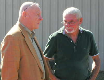 Mac Simpson, pictured right, discusses a few matter during the event.